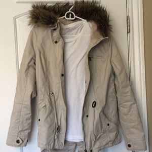 Winter coat with fur hood